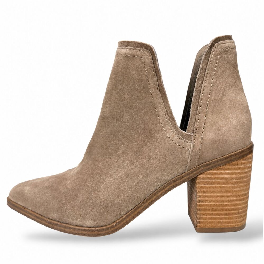 Steve Madden Havannah Suede Ankle Boots Tan Chunky Heel Western Boho Size 8